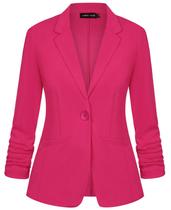 Blazer MINTLIMIT feminino rosa choque com lapela entalhada 2GG