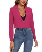 Blazer MINTLIMIT para mulheres de manga comprida com um botão rosa choque
