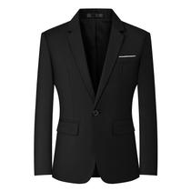 Blazer Mylldey Slim Fit Preto Leve com Um Botão Blazer Mylldey Slim Fit Preto Leve com Um Botão