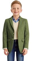 Blazer para meninos ACAMZ Herringbone Tweed verde claro Blazer para meninos ACAMZ Herringbone Tweed verde claro
