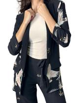 Blazer pássaros manga plissada REFW8343 Blazer pássaros manga plissada REFW8343