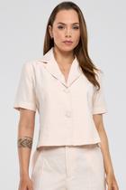 Blazer PKS Alfaiataria Em Viscose Off White Blazer PKS Alfaiataria Em Viscose Off White