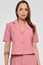 Blazer PKS Alfaiataria Em Viscose Rosê
