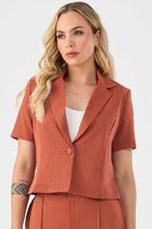 Blazer PKS Alfaiataria Risca Giz Terracota