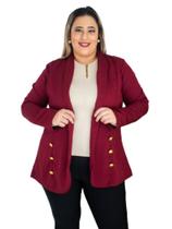 Blazer Plus Size Alfaiataria Botões Moda Feminina R066