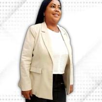 Blazer Plus Size Corte Alfaiataria Linho e Viscose