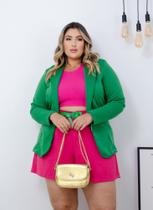 Blazer Plus Size Elegante Luxo Moda Feminina Tamanhos Grandes 48 50 52