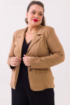 Blazer Plus Size Melanie Marrom Cess - EGG - Marrom