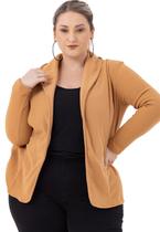 Blazer plus size peluciado jaqueta teddy casaco aberto casual inverno 12723a