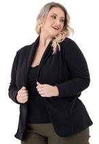 Blazer plus size peluciado jaqueta teddy casaco aberto casual inverno 12723a