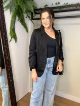 Blazer preto cetim tam M Maycloset