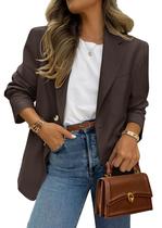 Blazer PRETTYGARDEN 2025 para mulheres, café casual de negócios