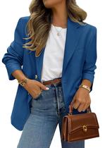 Blazer PRETTYGARDEN 2025 para mulheres, casual de negócios, azul escuro