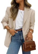 Blazer PRETTYGARDEN 2025 para mulheres, casual de negócios, bege, S