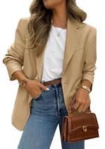 Blazer PRETTYGARDEN 2025 para mulheres, casual de negócios, cáqui, XXL Blazer PRETTYGARDEN 2025 para mulheres, casual de negócios, cáqui, XXL
