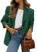 Blazer PRETTYGARDEN 2025 para mulheres, casual de negócios, verde escuro Blazer PRETTYGARDEN 2025 para mulheres, casual de negócios, verde escuro
