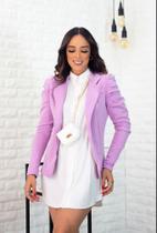 Blazer Princesa Feminino Alongado Tendência Fashion Elegante Tamanho Único (veste ate N 40)