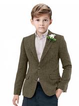 Blazer Sailiiny Retro Tweed para meninos tamanho 10 marrom Blazer Sailiiny Retro Tweed para meninos tamanho 10 marrom
