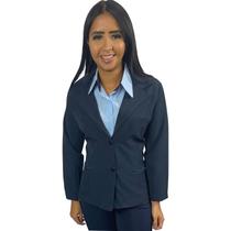 Blazer Social Feminino 2 Bolsos Forrado Com Ombreira