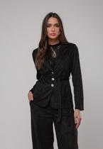 Blazer Suede Com Faixa Preto Salvatore Blazer Suede Com Faixa Preto Salvatore