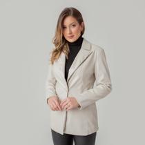 Blazer susie couro feminino elegante