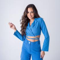 Blazer susie cropped amarração feminino