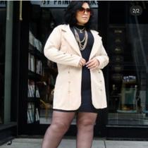 Blazer tecido ponto romano plus size G1