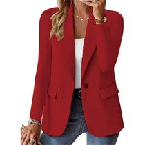 Blazer Tendrk feminino 2025 com botões e manga comprida casual