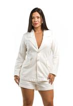 Blazer Terno Alfaiataria em Tecido Premium Elegante Off White