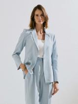 Blazer Via Lessa León Alfaiataria Alongado Azul Claro Blazer Via Lessa León Alfaiataria Alongado Azul Claro