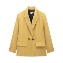 Blazer Vintage Feminino Com Dois Botões E Bolsos, Mangas Longas Sólidas, Decote Em V, Traje De