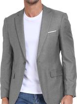 Blazer Wehilion Casual Slim Fit Business Cinza Claro Blazer Wehilion Casual Slim Fit Business Cinza Claro