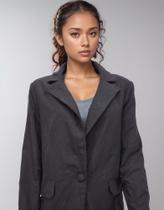 bleizer linho com forro e botao