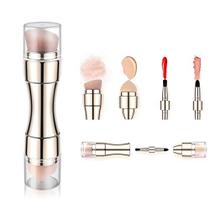 Bling Toman 4 em 1 Conjunto de Pincel de Maquiagem, Sombra Olho Lábio Rosto Ocultando Blush Foundation Pincel Brochas De Maquillaje Mini Pincéis de Maquiagem de Viagem (pincel de ouro)