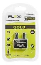 Blister 2 Pilhas AAA Recarregaveis Flex 630mAh 1.2v