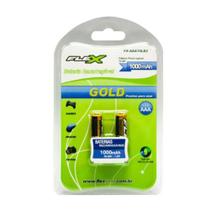 Blister 2 Pilhas Recarregaveis Aaa Flex Gold 1000Mah 1.2V