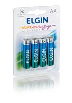 Blister com 4 pilhas alcalinas AA - ELGIN LR6