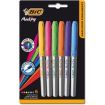 Blister com 6 Pincel Marcador Permanente Marking 1.1 Bic Blister com 6 Pincel Marcador Permanente Marking 1.1 Bic