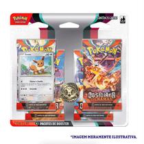 Blister Quadruplo Pokémon Escarlate e Violeta Obsidiana em chamas Eevee 33491 - Copag