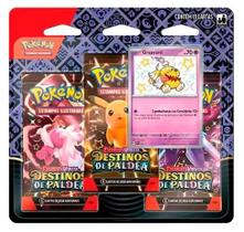 Blister triplo 19 cartas pokémon S&V destinos em paldea - greavard - maschiff