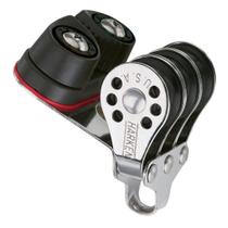 Block Harken Triple Micro de 22 mm com presilha de câmera para pesca