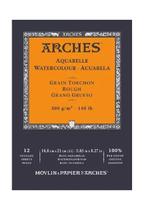 Bloco 14,8x21cm 300g arches grao rugoso 12fl branco natural