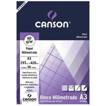 Bloco A3 60g Canson milimetrado com 50 folhas