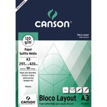 Bloco A3 Papel Layout 120g C/ 50 Folhas Canson