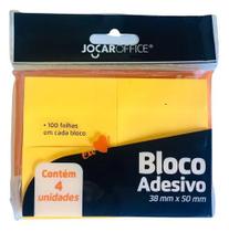 Bloco Adesivo 38mm x 50mm 100 Folhas C/ 4 Blocos Jocar Office