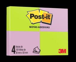 Bloco adesivo 38x50 100fls c/4 neon sortido 653 hb004088314