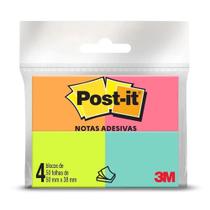 Bloco adesivo 38x50 50 fls colorido Post-it 3M