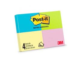 Bloco Adesivo 38X50MM 4 Blocos Com 100 Folhas Neon Color 3M