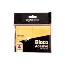 Bloco Adesivo 38x50mm Amarelo 4un Jocar Office