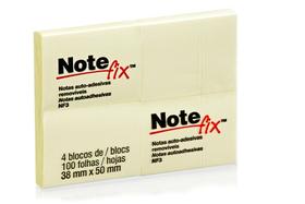 Bloco adesivo 3M Note Fix 38X50mm amarelo com 4 blocos Bloco adesivo 3M Note Fix 38X50mm amarelo com 4 blocos
